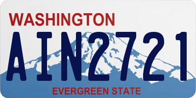WA license plate AIN2721