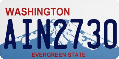 WA license plate AIN2730