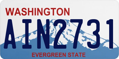 WA license plate AIN2731