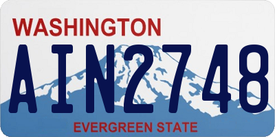 WA license plate AIN2748