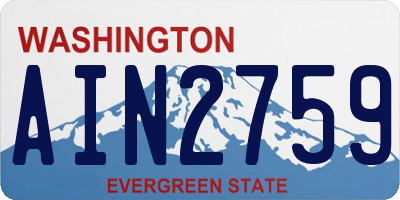 WA license plate AIN2759