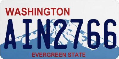 WA license plate AIN2766