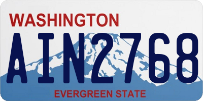 WA license plate AIN2768