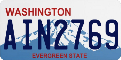 WA license plate AIN2769
