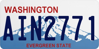 WA license plate AIN2771