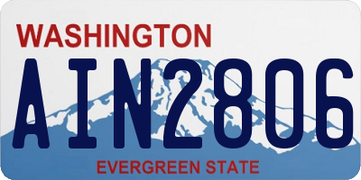 WA license plate AIN2806