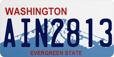 WA license plate AIN2813