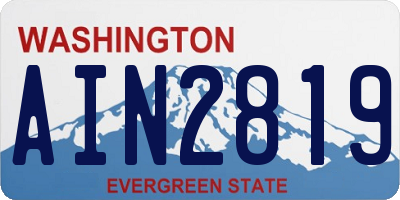 WA license plate AIN2819
