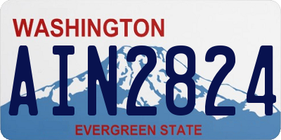 WA license plate AIN2824
