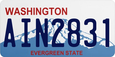 WA license plate AIN2831