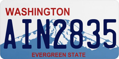 WA license plate AIN2835