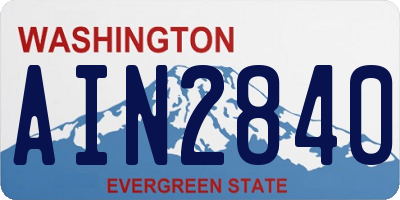 WA license plate AIN2840