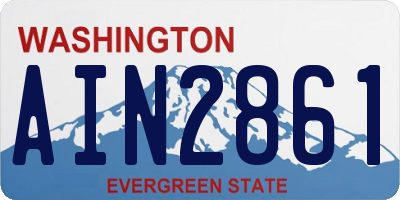 WA license plate AIN2861