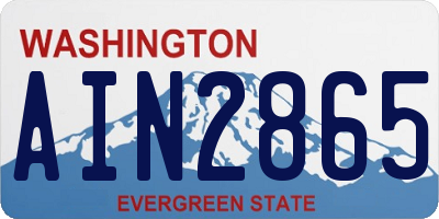 WA license plate AIN2865