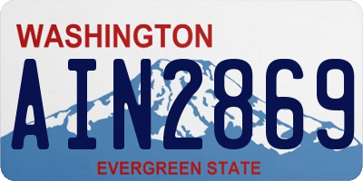 WA license plate AIN2869