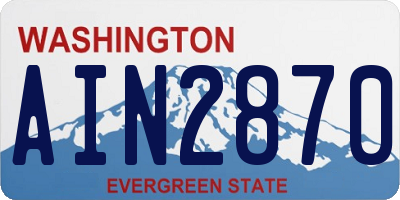 WA license plate AIN2870