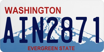 WA license plate AIN2871