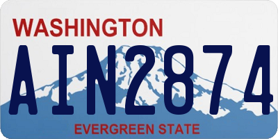WA license plate AIN2874