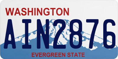 WA license plate AIN2876