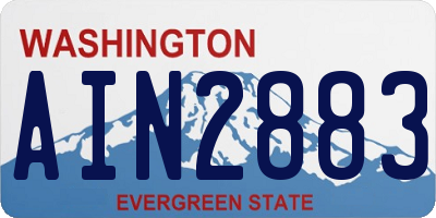 WA license plate AIN2883