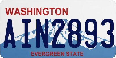 WA license plate AIN2893