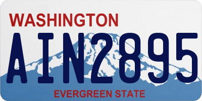 WA license plate AIN2895