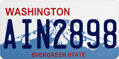 WA license plate AIN2898