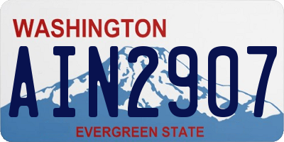 WA license plate AIN2907