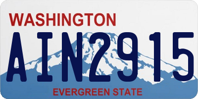 WA license plate AIN2915