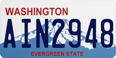WA license plate AIN2948