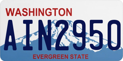WA license plate AIN2950