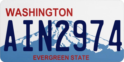 WA license plate AIN2974
