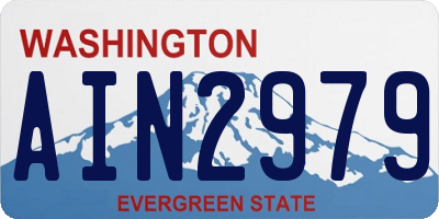 WA license plate AIN2979