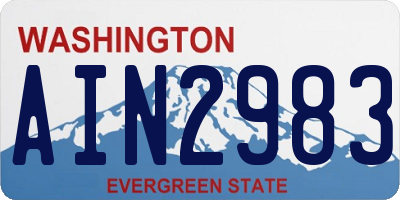 WA license plate AIN2983