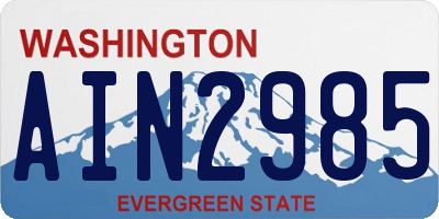 WA license plate AIN2985