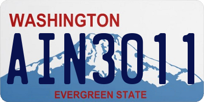 WA license plate AIN3011