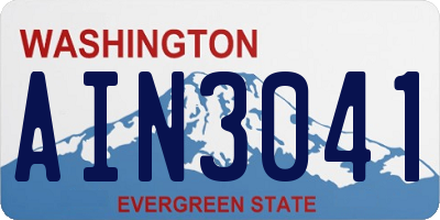 WA license plate AIN3041