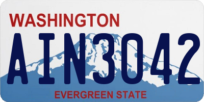 WA license plate AIN3042