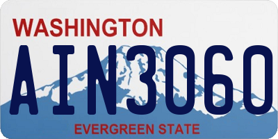 WA license plate AIN3060