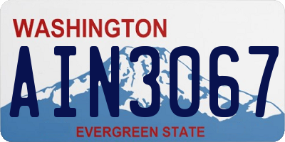 WA license plate AIN3067