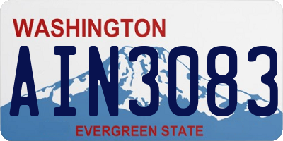 WA license plate AIN3083