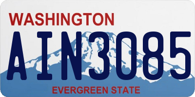 WA license plate AIN3085