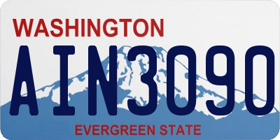 WA license plate AIN3090