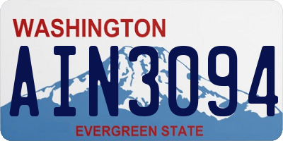 WA license plate AIN3094