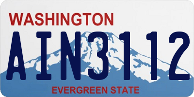 WA license plate AIN3112
