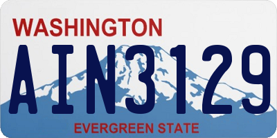 WA license plate AIN3129