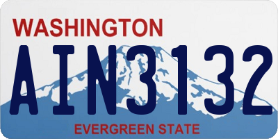 WA license plate AIN3132