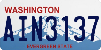 WA license plate AIN3137