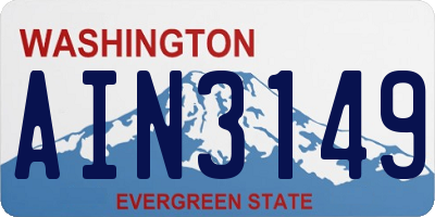 WA license plate AIN3149