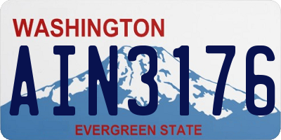WA license plate AIN3176